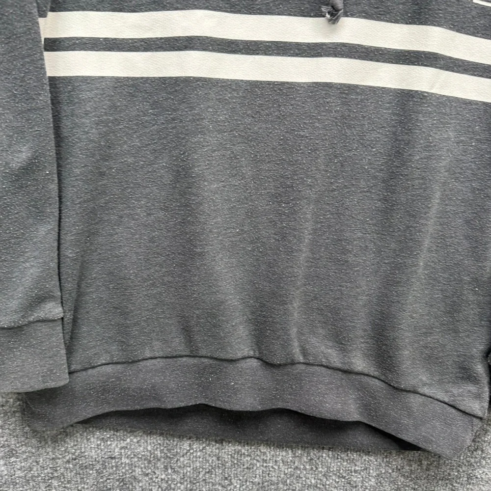 Victoria's Secret Pink Hoodie Women's Size XS Charcoal Gray Striped Long Sleeve‎